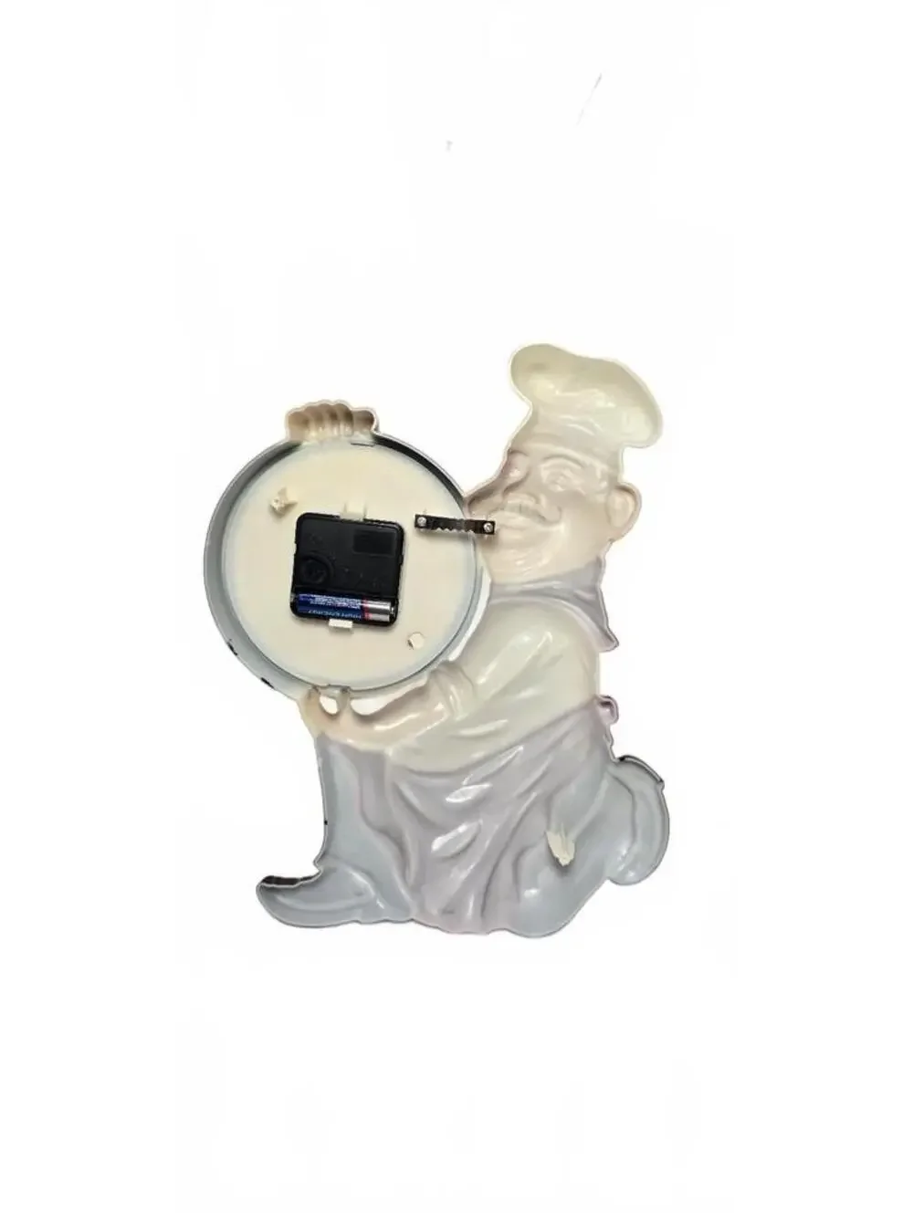 Vintage Chef Figurine Wall Clock with Red and Black Accents